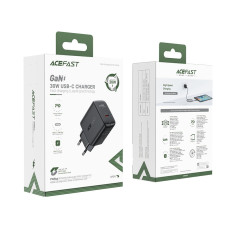 Carregador de rede USB-C 30W PD QC 3.0 AFC FCP Preto