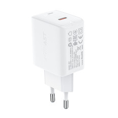Carregador de rede GAN USB-C 30W PD QC 3.0 AFC FCP Branco