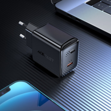 Carregador de rede GAN USB-C 30W PD QC 3.0 AFC FCP Branco