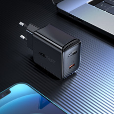 Síťový nakladač GAN USB-C 30W PD QC 3.0 AFC FCP bílá