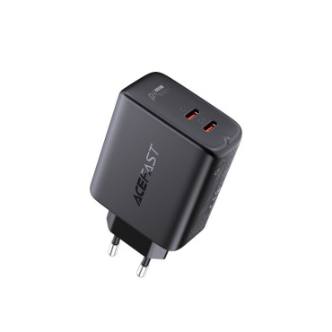 Omrežni polnilnik 2x USB-C 40W PPS PD QC 3.0 AFC FCP Black
