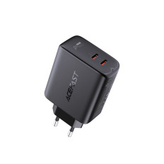 Omrežni polnilnik 2x USB-C 40W PPS PD QC 3.0 AFC FCP Black