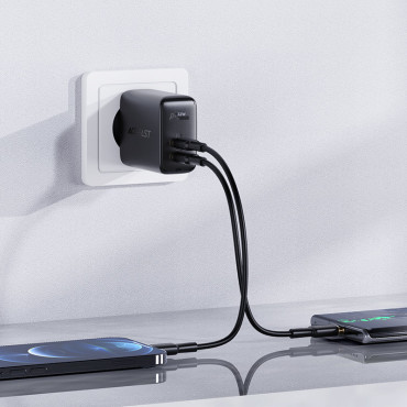 Carregador de dispositivo USB-C USB 32W PPS PD QC 3.0 AFC FCP Preto