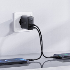 USB C USB įrenginio įkroviklis 32W PPS PD QC 3.0 AFC FCP juoda