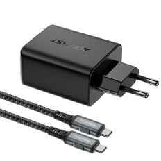 2in1 Omrežni polnilnik z USB-C kablom + adapterjem USB-C - HDMI 4K črna