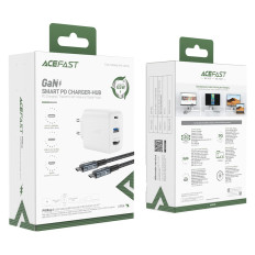 2in1 omrežni polnilnik z USB-C kabla + adapter adapter USB-C - HDMI 4K bela