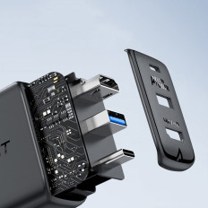 2In1 Nätverksladdare med USB-C-kabel + Adapteradapter USB-C - HDMI 4K Vit