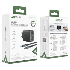 2in1 omrežni polnilnik z USB-C kabla + adapter adapter USB-C - HDMI 4K bela