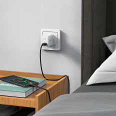 English Network Charger GAN USB-C 30W Q3 3.0 AFC FCP UK Vtič bele