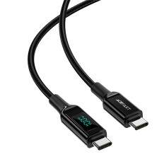 Žičana žičana žica s LED zaslonom USB-C 100W 20V 5A 2m crno