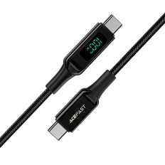 Kabel trådtråd med LED-skärm USB-C 100W 20V 5A 2M Svart