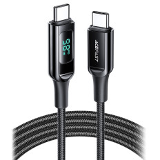 Kabel trådtråd med LED-skärm USB-C 100W 20V 5A 2M Svart