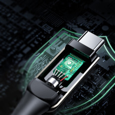 Kábelhuzal vezeték LED-es képernyővel USB-C 100W 20V 5A 2m fekete