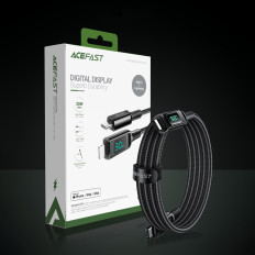 Kabel trådtråd med LED-skärm USB-C 100W 20V 5A 2M Svart