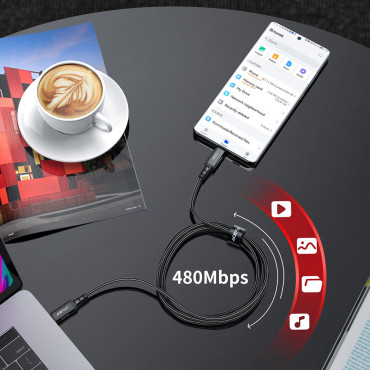 Kabeļu kabelis USB-C 100W 20V 5A 2M 2M