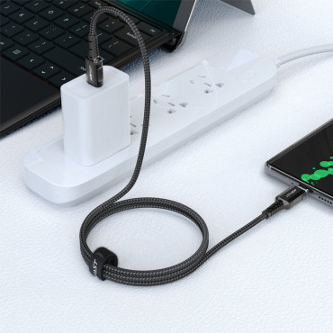 Kabeļu vads USB-C 60W 20V 3A 1.2m Black