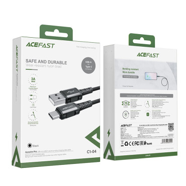 Kabelkabel in USB-flits - USB-C3A 1.2m zwart