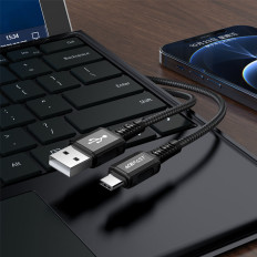 Cable de cable en flash USB - USB-C 3A 1.2m negro