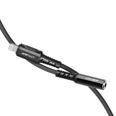 AUX AUX Adapter Adapter för iPhone MFI Lightning - 3.5mm Mini Jack 18cm svart