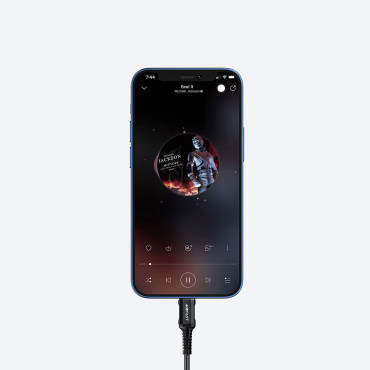 AUX AUX Adapter Adapter för iPhone MFI Lightning - 3.5mm Mini Jack 18cm svart
