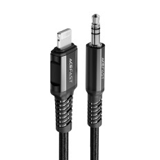 AUX AUDIO Kabel til iPhone MFI Lightning - 3.5mm mini jack 1.2m sort