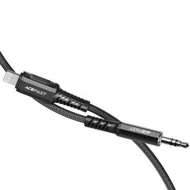 AUX AUDIO Kábel az iPhone MFI villámhoz - 3.5mm mini jack 1.2m fekete