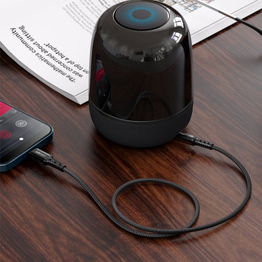 Aux lydkabel for iPhone MFI Lightning - 3.5mm mini jack 1.2m svart