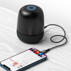Aux ljudkabel för iPhone MFI Lightning - 3.5mm mini jack 1.2m svart