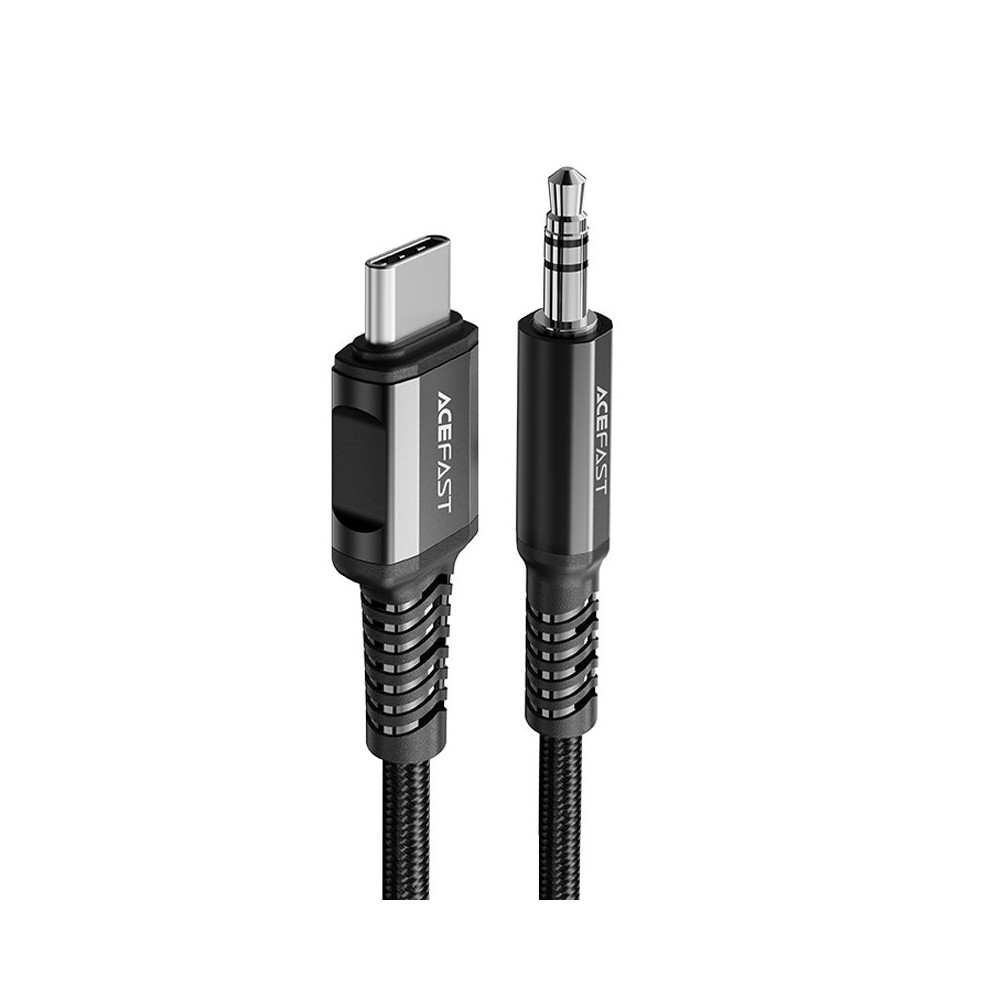 AUX USB-C Audio Cable Cable - 3.5mm mini jack 1.2m svart AUX USB-C Audio Cable Cable - 3.5mm mini jack 1.2m svart