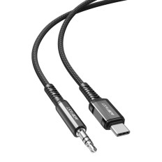 Cable de cable de audio AUX USB-C - 3.5mm Mini Jack 1.2m negro