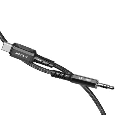 AUX USB-C καλώδιο καλωδίου ήχου - 3.5mm μίνι βύσμα 1.2m μαύρο