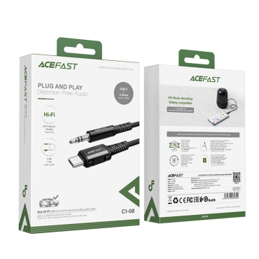 AUX USB-C avdio kabelski kabel - 3.5mm Mini Jack 1.2m Črna