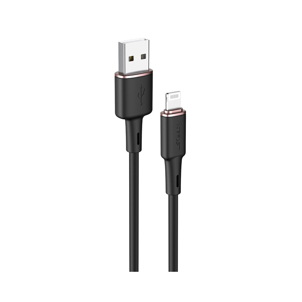 Cabo de cabo para iPhone MFI USB - Relâmpago 2.4a 1.2m Preto
