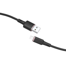 Kabelkabel för iPhone MFI USB - Lightning 2.4a 1.2m svart