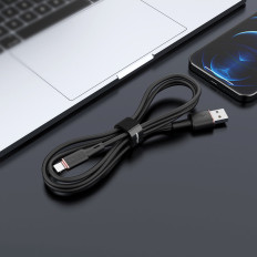 Kabelinė kabelis iPhone MFI USB - Žaibas 2.4A 1.2m juoda