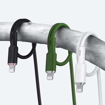 Kabelkabel för iPhone MFI USB - Lightning 2.4a 1.2m svart