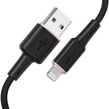 Kabelkabel för iPhone MFI USB - Lightning 2.4a 1.2m svart
