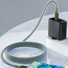 Kabel USB-C 60W 20V 3A kabel 1.2m zelena oljka