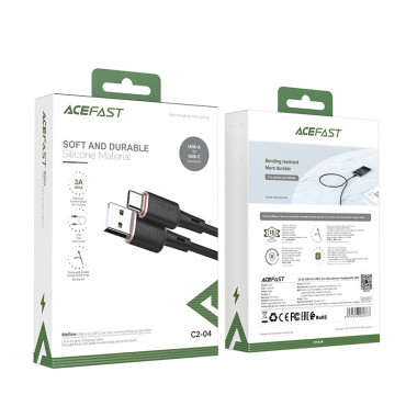 Kabelski kabel USB - USB-C 3A 1.2m Črna