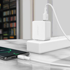 USB kabelio kabelis - USB-C 3A 1.2m Balta