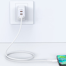 Câble de câble USB - USB-C 3A 1.2m Blanche