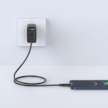 Káblový kábel pre iPhone MFI USB-C - Lightning 30W 3A 1.2m Čierna