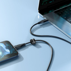 Kabeļu kabelis iPhone MFI USB-C - LIGHTING 30W 3A 1.2m Black