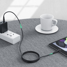 Káblový kábel pre iPhone MFI USB-C - Lightning 30W 3A 1.2m Čierna