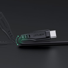 Káblový kábel pre iPhone MFI USB-C - Lightning 30W 3A 1.2m Čierna