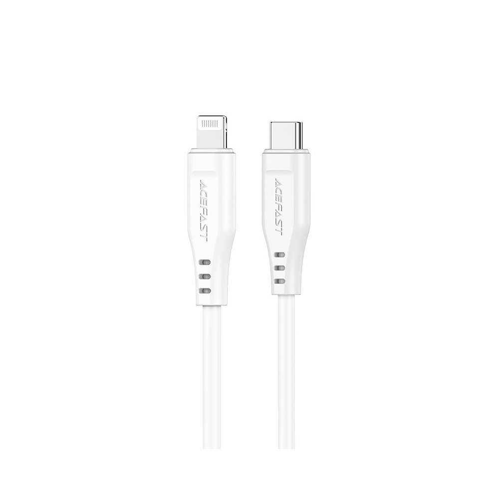 Káblový kábel pre iPhone MFI USB-C - Lightning 30W 3A 1.2m Biela