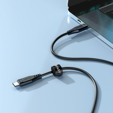 Kabelių viela USB-C 60W 20V 3A telefonui 1.2m Balta