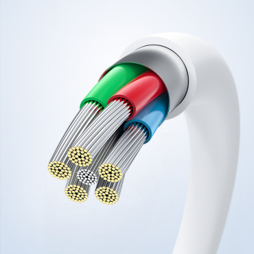 Kabelių viela USB-C 60W 20V 3A telefonui 1.2m Balta