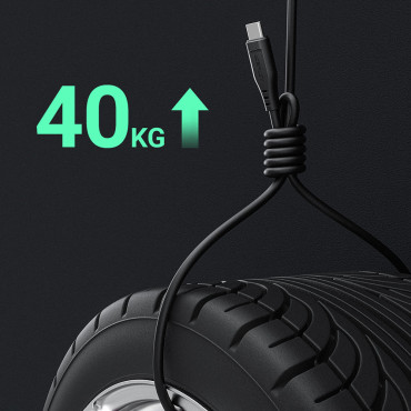 Kabeltråd for USB-telefon - USB-C 3A 1.2m svart