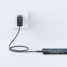 Kabel tråd för USB-telefon - USB-C 3a 1.2m Vit